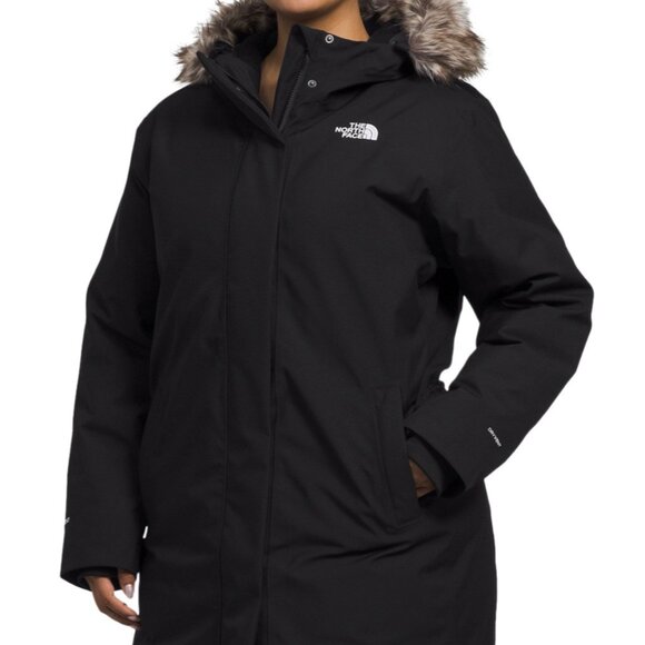 North Face Women's Plus Arctic Parka Insulated Fill Hooded Jacket 2x Black - Picture 3 of 16